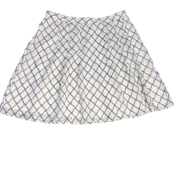 Banana Republic Dresses & Skirts - Banana Republic White Navy Diamond Grid Swiss Dot Flared Mini Skirt Nautical‎